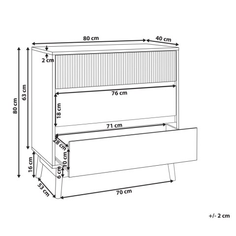 Komoda 3 szuflady jasne drewno WALES