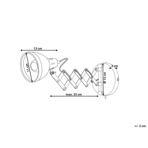 Lampa ścienna HARRINGTON Regulowana Metal Srebrny