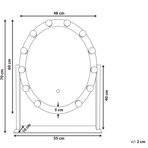Lustro do makijażu stojące LED ROSTRENEN Biały