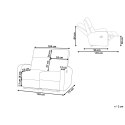 Sofa 2-osobowa welurowa z elektryczną funkcją relaksu biała VERDAL Lumarko!