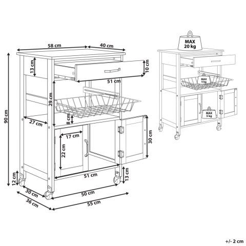 Wózek kuchenny LUGO Czarny