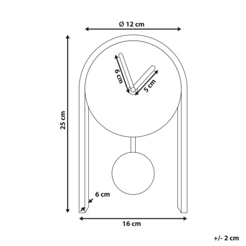 Zegar biurkowy BLATTEN 16 cm Czarny