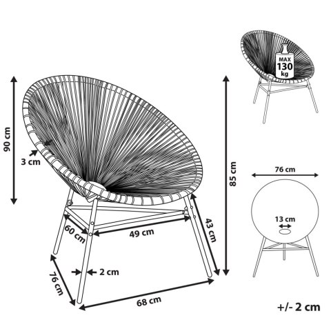 Krzesło ogrodowe ACAPULCO Technorattan Fuksja