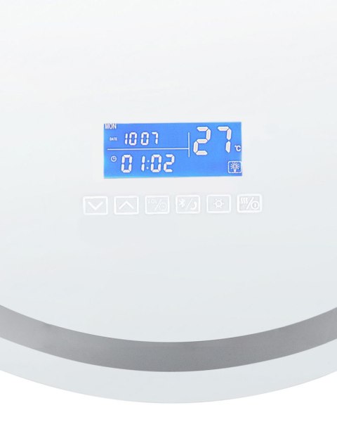 Lustro łazienkowe LED BROGNON 60 cm 60 cm Wbudowany głośnik Bluetooth Srebrny