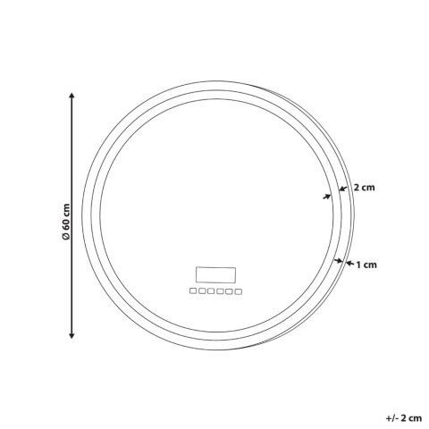 Lustro łazienkowe LED BROGNON 60 cm 60 cm Wbudowany głośnik Bluetooth Srebrny