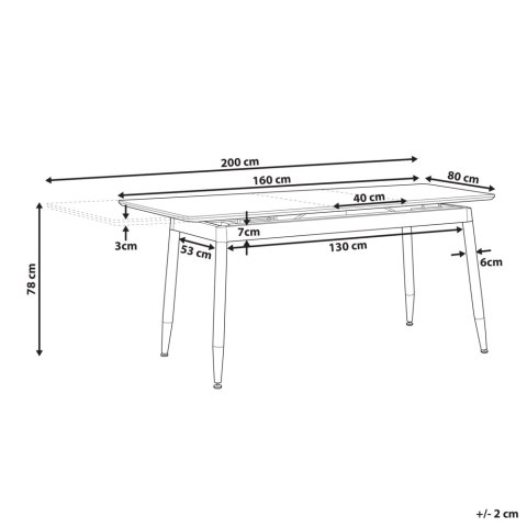 Stół do jadalni rozkładany CALIFORNIA Ciemnobrązowy 160/200 cm 90 cm