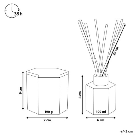 Świeczka zapachowa z patyczkami zapachowymi CLASSY TINT Wosk sojowy Świeże nuty