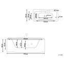 Wanna z hydromasażem 170 x 85 cm biała BARRANCA Lumarko!