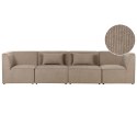 Sofa modułowa 4-osobowa sztruksowa beżowoszara LEMVIG Lumarko!