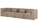 Sofa modułowa 4-osobowa sztruksowa beżowoszara LEMVIG Lumarko!