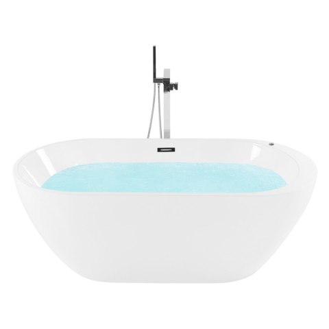 Wanna wolnostojąca LED z hydromasażem 170 x 80 cm biała NEVIS