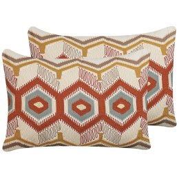 Zestaw 2 poduszek dekoracyjnych MAJRA Bawełna 40 x 60 cm Kolorowy Wzór geometryczny Lumarko!