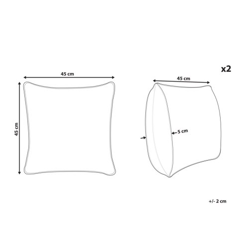 Zestaw 2 poduszek dekoracyjnych VELLEIA Bawełna 45 x 45 cm Beżowoszary Wzór geometryczny