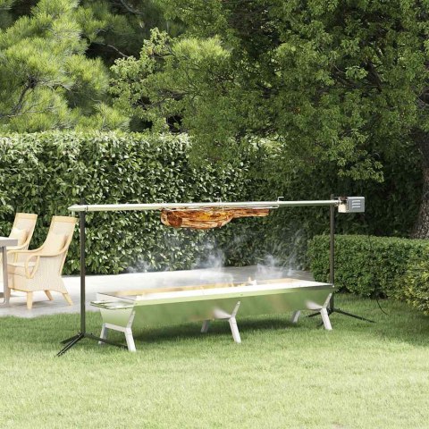 Grill z automatycznym rożnem i tacką, stal nierdzewna Lumarko!