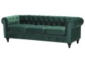 Sofa 3-osobowa welurowa zielona CHESTERFIELD Lumarko!
