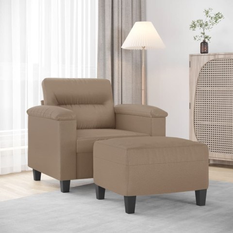 Fotel z podnóżkiem, kolor cappuccino, 60 cm, sztuczna skóra Lumarko!