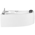 Wanna narożna LED prawa z hydromasażem 150 x 100 cm biała NEIVA Lumarko!