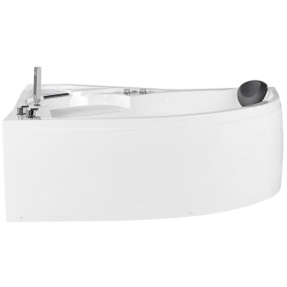 Wanna narożna LED prawa z hydromasażem 150 x 100 cm biała NEIVA