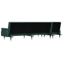 Sofa rozkładana L, ciemnozielona, 271x140x70 cm, aksamit Lumarko!
