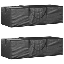 Torby na poduszki ogrodowe, 2 szt., czarne, 135x40x55 cm, PE Lumarko!