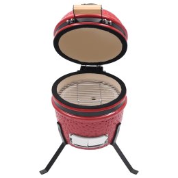 Ceramiczny grill kamado z wędzarnią, 2-w-1, 56 cm, czerwony Lumarko!