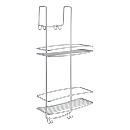 Metaltex Organizer pod prysznic Onda z 2 półkami i haczykami, srebrny Lumarko!