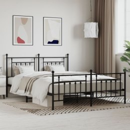 Metalowe łóżko z zanóżkiem, bez materaca, czarne, 160x200 cm Lumarko!