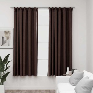 Zasłony stylizowane na lniane, 2 szt., taupe, 140x175 cm Lumarko!