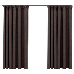 Zasłony stylizowane na lniane, 2 szt., taupe, 140x175 cm Lumarko!