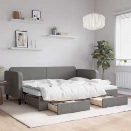 Sofa rozsuwana z szufladami, ciemnoszara, 80x200 cm, tkanina Lumarko!