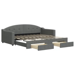 Sofa rozsuwana z szufladami, ciemnoszara, 90x190 cm, tkanina Lumarko!