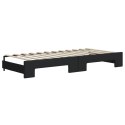 Sofa rozsuwana z szufladami, czarna, 100x200 cm, tkanina Lumarko!