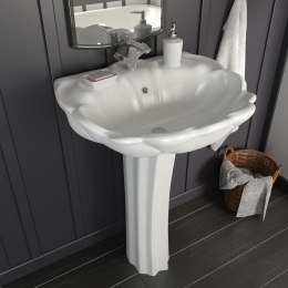 Umywalka z postumentem, ceramiczna, biała, 580x510x200 mm Lumarko!