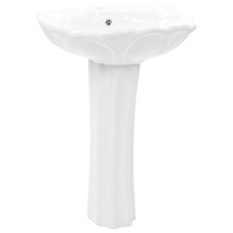 Umywalka z postumentem, ceramiczna, biała, 580x510x200 mm Lumarko!