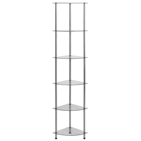 6-poziomowy regał, przezroczysty, 30x30x160 cm, szkło hartowane Lumarko!