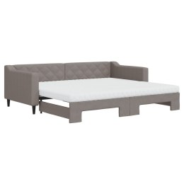 Sofa rozsuwana z materacami, kolor taupe, 90x200 cm, tkanina Lumarko!