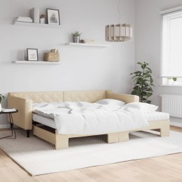 Sofa rozsuwana z materacami, kremowa, 100x200 cm, tkanina Lumarko!