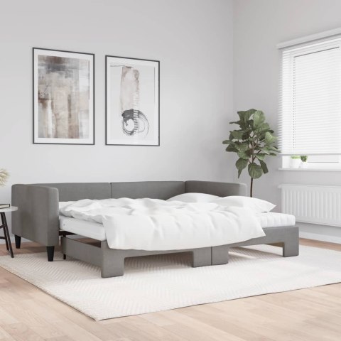 Sofa rozsuwana z materacami, ciemnoszara, 100x200 cm, tkanina Lumarko!