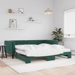 Sofa rozsuwana z materacami, ciemnozielona, 100x200 cm, aksamit Lumarko!