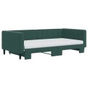Sofa rozsuwana z materacami, ciemnozielona, 100x200 cm, aksamit Lumarko!