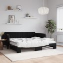 Sofa rozsuwana z materacami, czarna, 100x200 cm, aksamit Lumarko!