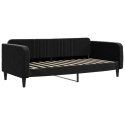 Sofa rozsuwana z materacami, czarna, 100x200 cm, aksamit Lumarko!
