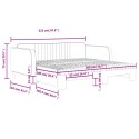 Sofa rozsuwana z materacami, czarna, 100x200 cm, aksamit Lumarko!