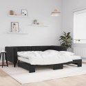 Sofa rozsuwana z materacami, czarna, 100x200 cm, aksamit Lumarko!