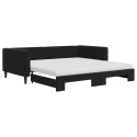 Sofa rozsuwana z materacami, czarna, 100x200 cm, aksamit Lumarko!