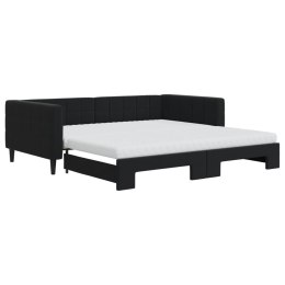 Sofa rozsuwana z materacami, czarna, 100x200 cm, aksamit Lumarko!