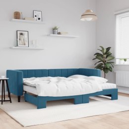 Sofa rozsuwana z materacami, niebieska, 80x200 cm, aksamit Lumarko!