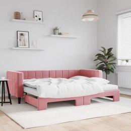 Sofa rozsuwana z materacami, różowa, 80x200 cm, aksamit Lumarko!