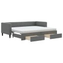 Sofa rozsuwana z szufladami, ciemnoszara, 80x200 cm, tkanina Lumarko!