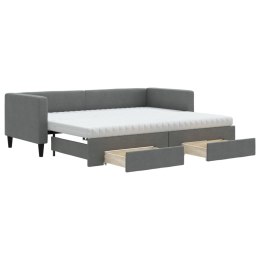 Sofa rozsuwana z szufladami, ciemnoszara, 80x200 cm, tkanina Lumarko!